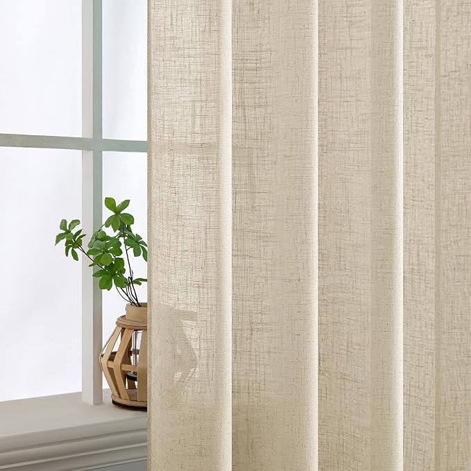 MIULEE Linen Curtains 52x96 Inch Length 2 Panels - Image 5