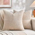 Fancy Homi 2 Packs Tan Decorative Throw Pillow Covers 16x16 Inch by Fancy+Homi