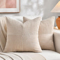 Fancy Homi 2 Packs Tan Euro Decorative Throw Pillow Covers 28x28 Inch by Fancy+Homi