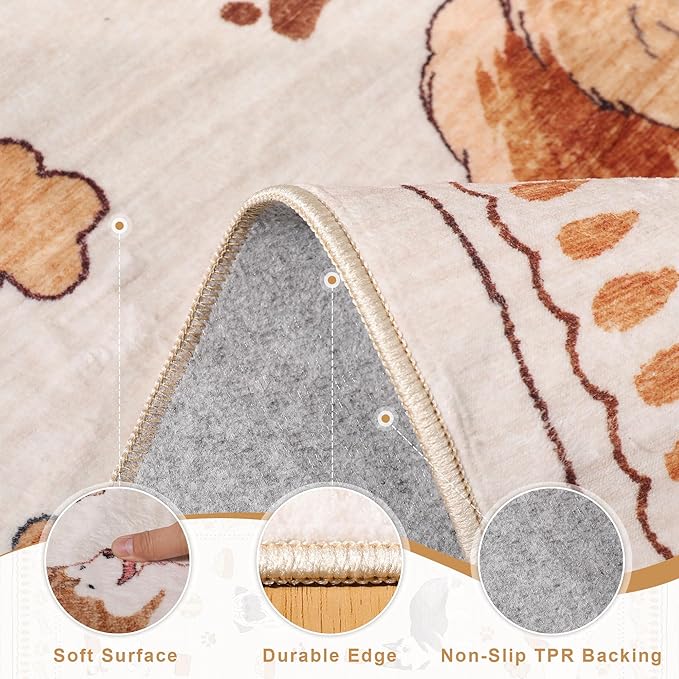 DUKINO 5x7 Area Rugs, Washable Dog Rug - Image 6