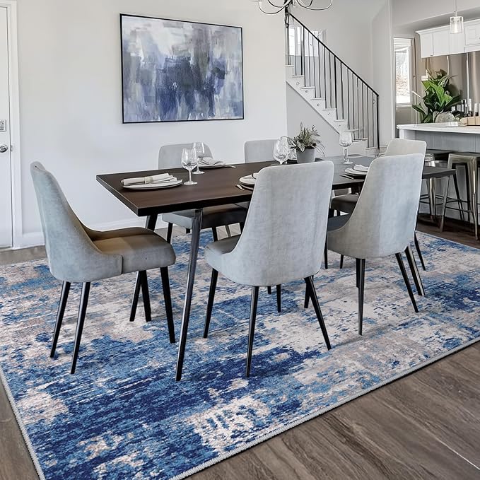 Washable Area Rugs 5'x8' Non-Slip Modern Abstract Soft - Image 2