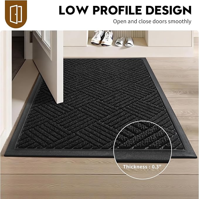 Front Door Mat, Heavy Duty Waterproof Doormat 29.5"x17", Stain Fade Resistant - Image 4