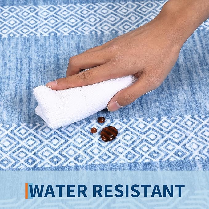 Washable 2.5x10 Kitchen Runner Rug, Easy Clean Geometri Rugs - Image 5