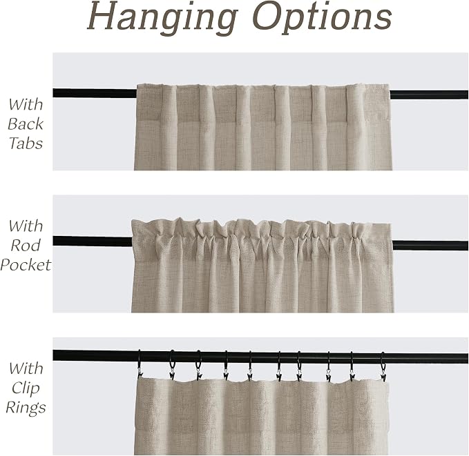 RYB HOME Sheer Curtains 102 inches, Extra Long Floor to Ceiling Curtains | Half - Image 4