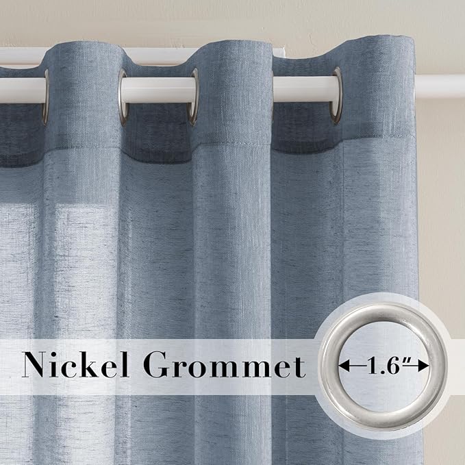 H.VERSAILTEX Linen Curtains Natural Linen Blended Curtain Panels - Image 2