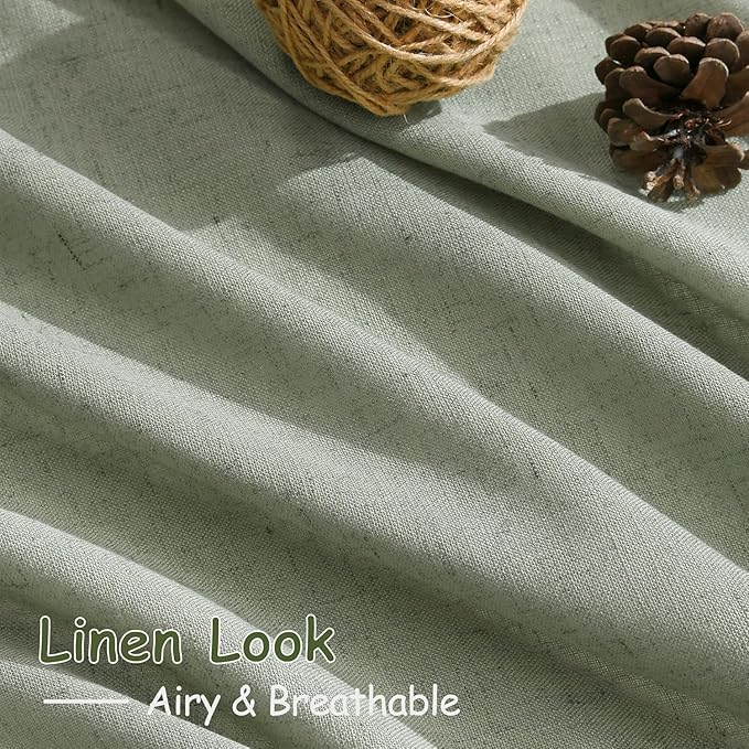 Desert Sage Linen Curtains for Living Room 94 Inches Long Light Filtering Semi - Image 4