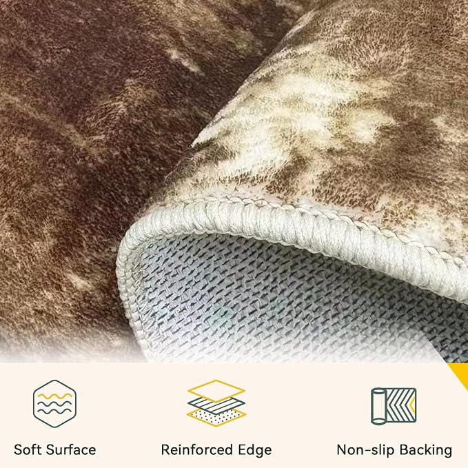 RELEANY Washable 4'x6' Abstract Area Rug - Image 4