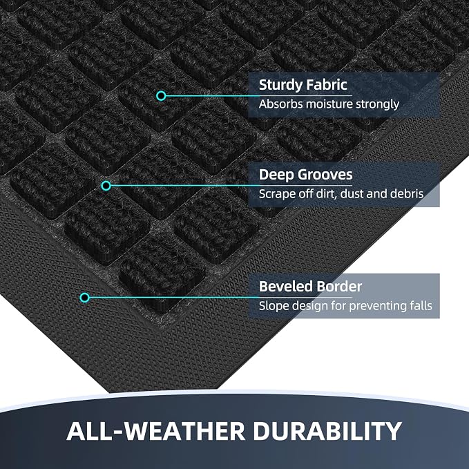 Front Door Mat Outside Entrance, Heavy Duty Waterproof Doormat | 61.5"x36" - Image 4