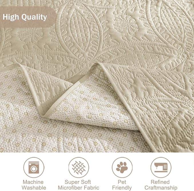 Quilted Grand Sofa Covers for 4 Cushion Couch, Couch Cover for Grand Sofa - Image 6