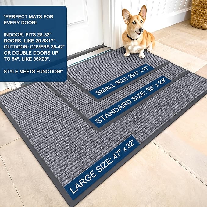 OLANLY Front Door Mat 47x32, Waterproof Heavy-Duty Indoor Outdoor Doormat | - Image 2