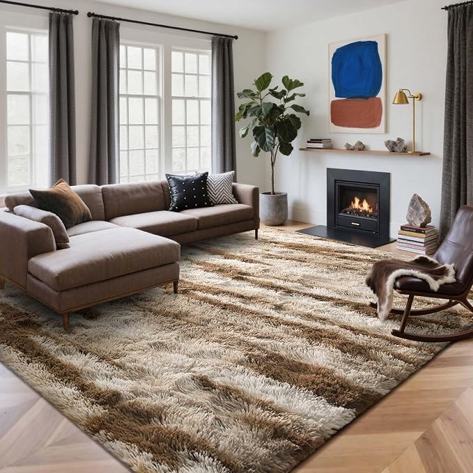 8x10 Ft Extra Large Shag Rugs for Living Room, Tie Dyed Ultra Soft Fluffy Furry - Image 2