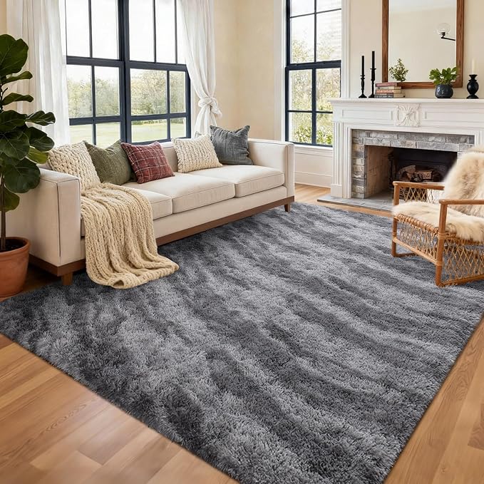 Area Rugs for Living Room, Tie-Dyed 4x6 Feet Soft Fluffy Shagg Plush Rug High by Cuzwlovita