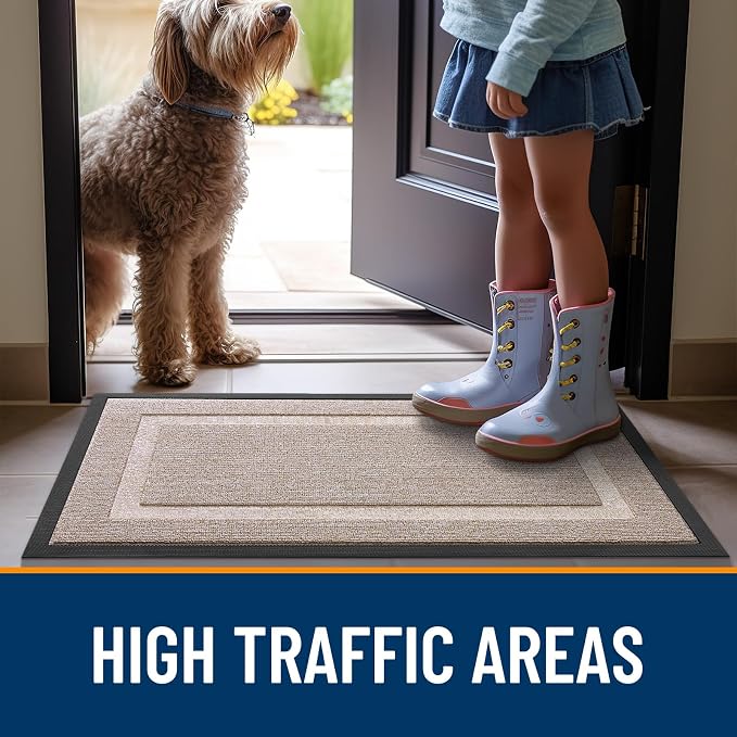 OLANLY Front Door Mat Outside 59x34, All-Season Heavy-Duty Rubber Doormat | - Image 6