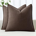MIULEE Decorative Linen Pillow Covers 18x18 Inch Reddish Brown | Boho by MIULEE
