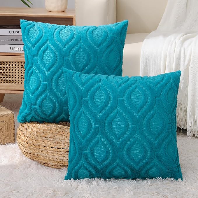 decorUhome Summer Throw Pillow Covers 12x20 Inch Set of 2, Soft Plush Faux Wool - Image 9