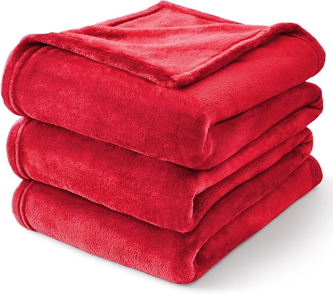 BEDELITE Fleece Blanket Soft Plush Twin Size Blanket Red 60"x80" | Ultra Soft - Image 8