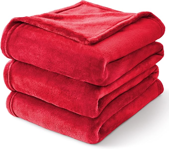 BEDELITE Fleece Blanket Soft Plush Full Bed Blanket Red 84"x90" | Ultra Soft by BEDELITE