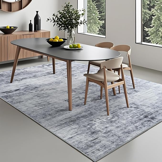 Toneed Abstract Area Rug 6x9 Modern Washable Rug Soft Non Slip Rug Low Pile - Image 2