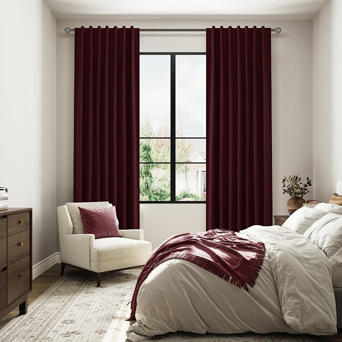 100% Blackout Curtains 90 Inch Length 2 Panels Set - Image 8