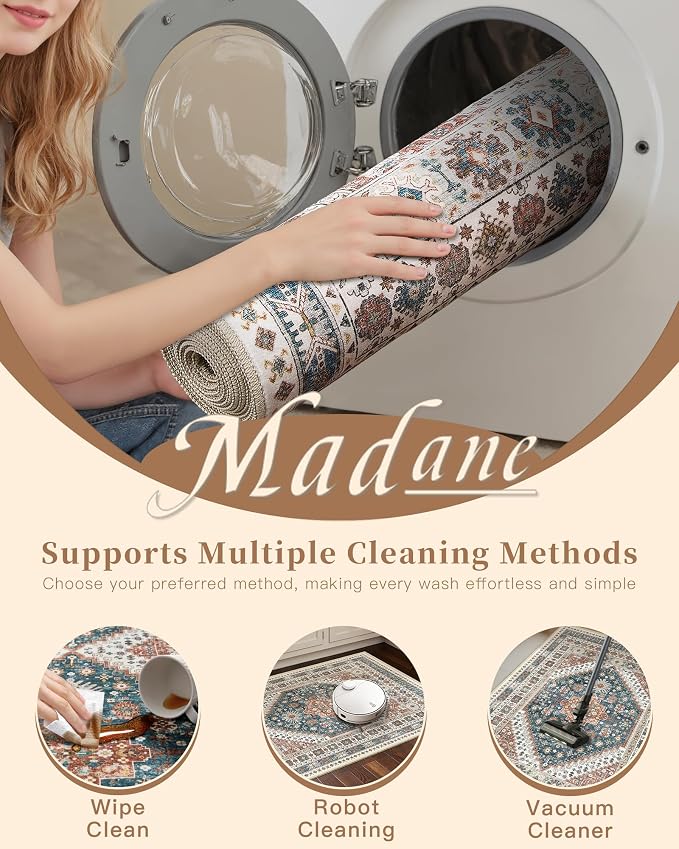 Madane Hallway Runner Rug 2x5 Washable Entry Rugs Non-Slip, Soft Low-Pile - Image 9