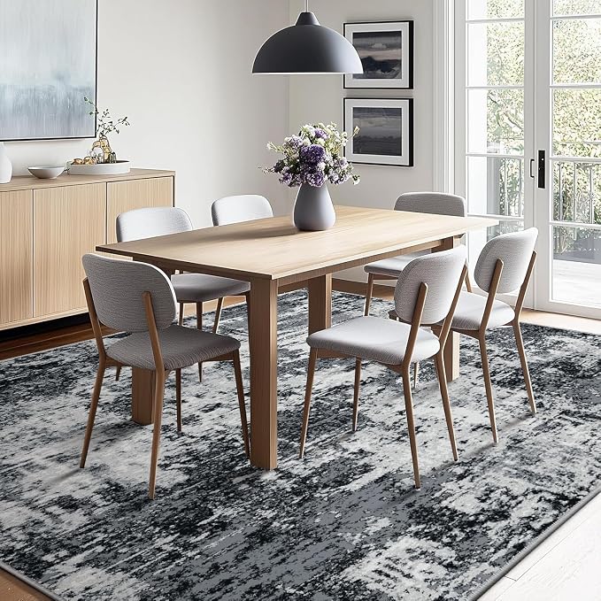 Washable Area Rugs Square 7ft Non-Slip Modern Abstract Soft - Image 5