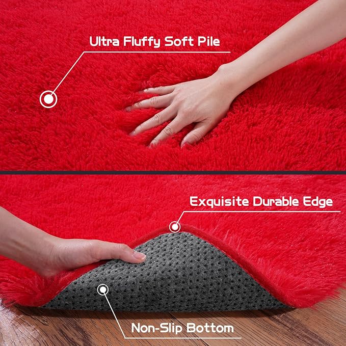 Pionblank Fluffy Area Rug for Bedroom 4x6 Feet, Indoor Plush Carpet, Cute Comfy - Image 6