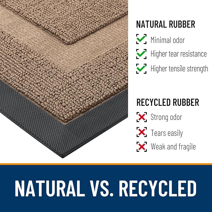 OLANLY Half Circle Front Door Mat Outside 47x23 All-Season Rubber Doormat | - Image 3