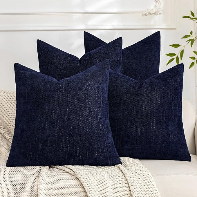 Set of 4 Soft Textured Decorative Throw Pillow Covers 16x16 Inch Cozy Farmhouse by Cozoomy