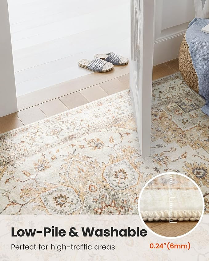 AMADA HOMEFURNISHING 3x5 Washable Area Rug, Low-Profile Entryway Rug - Image 7