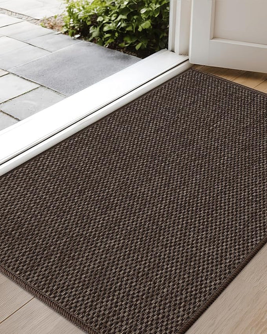 Color&Geometry Front Door Mat Indoor 24"x40", Rugs for Entryway, Non Slip Washable Low-Profile Inside, Entry Mat Entry Rug Door Mat Indoor Entrance, Brown (Rolled-up NO Creases)