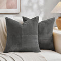Fancy Homi 2 Packs Dark Gray Decorative Throw Pillow Covers 22x22 Inch by Fancy+Homi