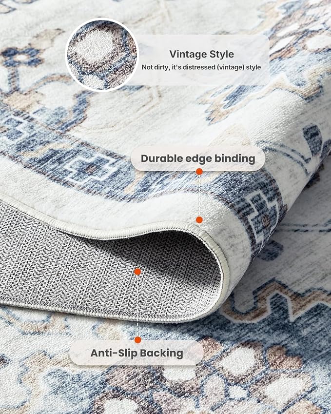 AMADA HOMEFURNISHING 5x7 Area Rugs, Washable Living Room Rug Low-Profile - Image 7