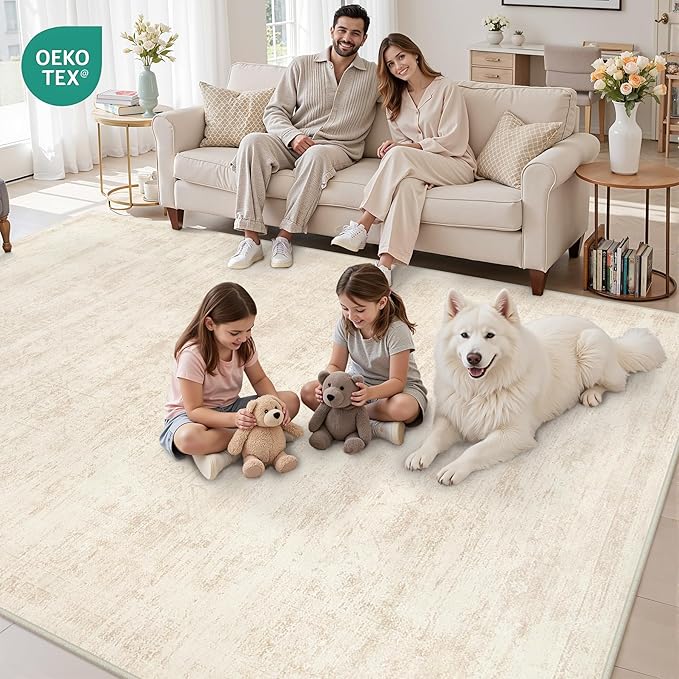 6x9 Area Rugs for Living Room: Vintage Boho Neutral Washable Rug Indoor Soft - Image 8