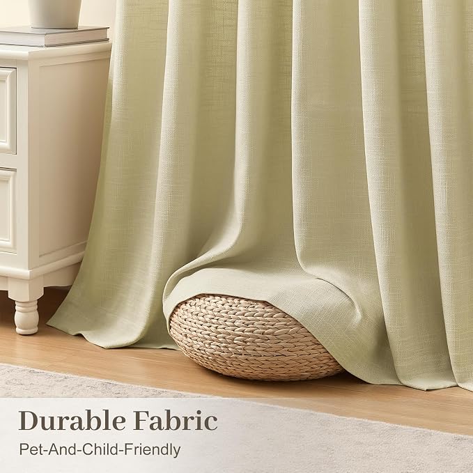 IVAPUPU Grey Beige Pinch Pleated Curtains 90 Inch Length - Image 4