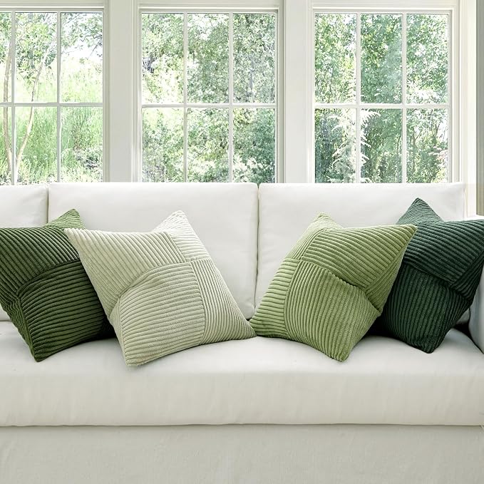 MIULEE Spring Green Decorative Throw Pillow Covers 18x18 Inch Set of 4 Boho - Image 2