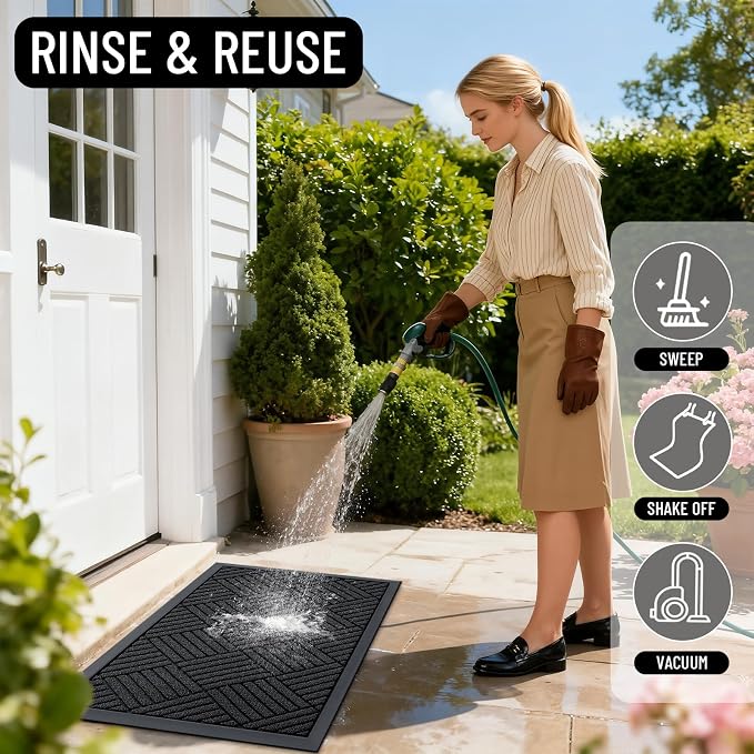 OLANLY Front Door Mat Outside Entrance, Waterproof Heavy-Duty Doormat | 29.5x17 - Image 9