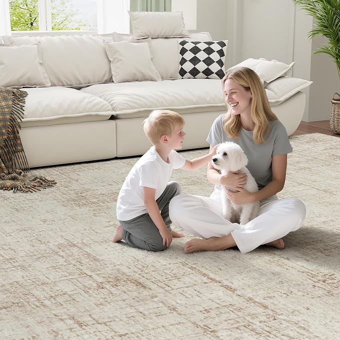 9x12 Area Rugs for Living Room Washable Rug: Anti-Skid Abstract Modern Living - Image 6