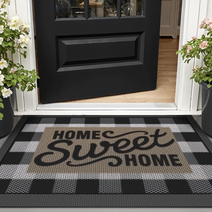 LUMI Outside Welcome Door Mat 24x36, Non-Slip Durable Rubber Easy Clean | Sweet - Image 9