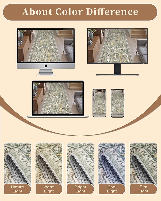 Madane Kitchen Runner 2'6''x8' Soft Rug Runners - Image 9