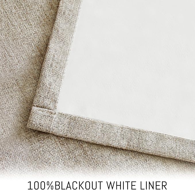 Yakamok Natural Linen Textured Curtains 96 Inches Long - Image 3