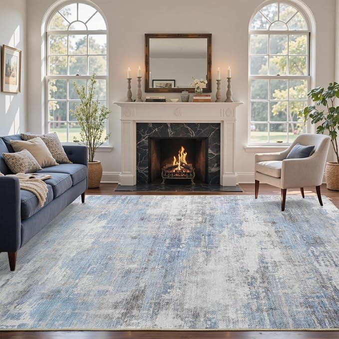 5x7 Ft Area Rugs for Living Room, Soft Non-Slip Washable Rugs Modern Abstract - Image 3