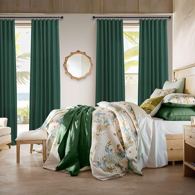 Dark Green Curtains 84 Inch Length - Image 6