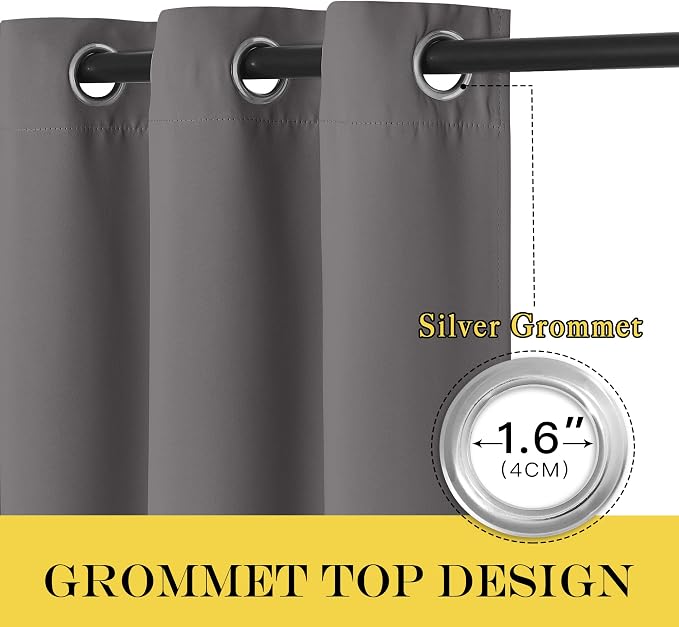 NICETOWN Blackout Bedroom Curtain 63 inch Long - Image 3