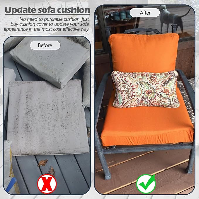 Sqodok Outdoor Cushion Covers 18x18 inch, Wicker Chair - Image 8