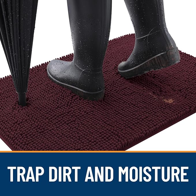 OLANLY Dog Door Mat for Muddy Paws 54x32, Super Absorbent Chenille Mud Mat | - Image 2