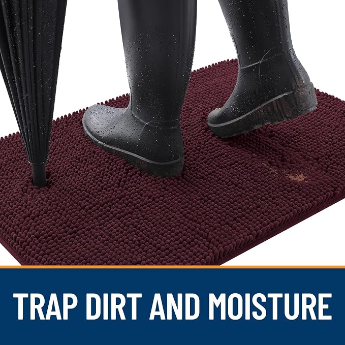 OLANLY Dog Door Mat for Muddy Paws 24x16, Super Absorbent Chenille Mud Mat | - Image 2