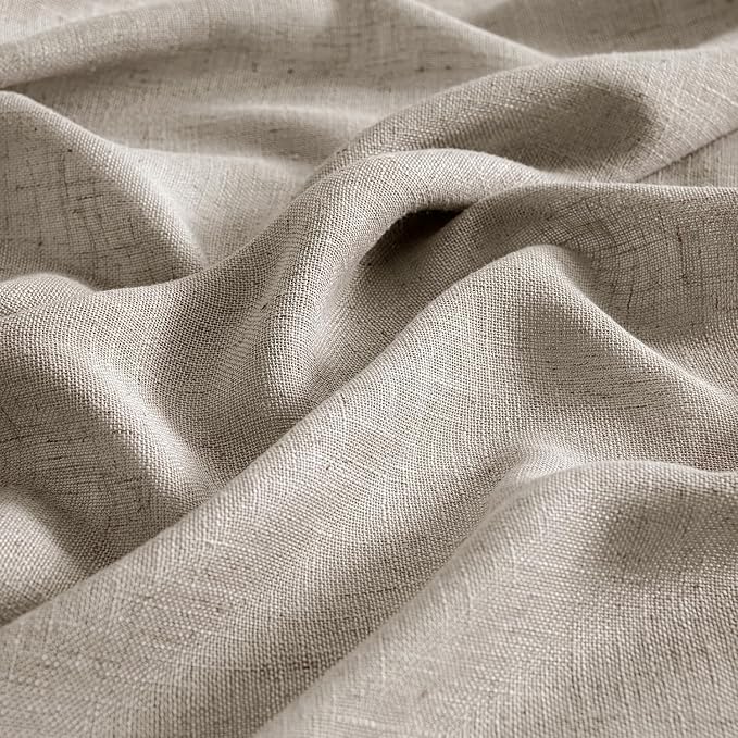 MIULEE Burlywood Birch Linen Curtains 52x90 Inch Long 2 Panels - Image 4
