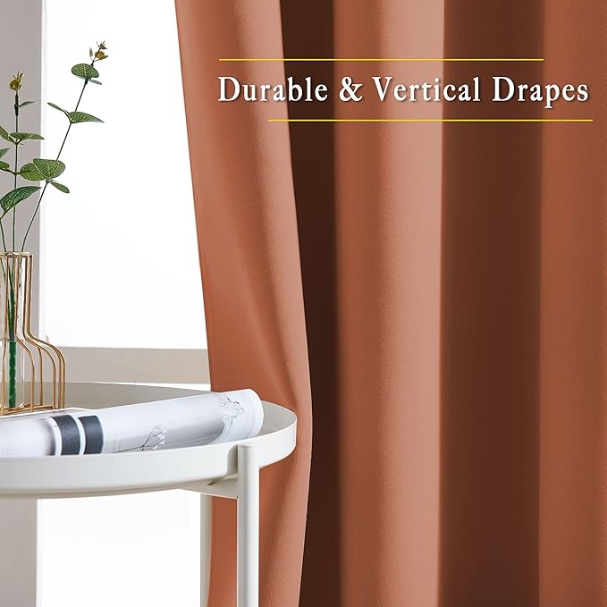 NICETOWN Room Darkening Burnt Orange Curtains & Drapes - Image 5