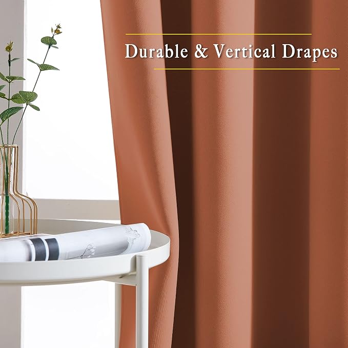 NICETOWN Blackout Burnt Orange Curtains 72 inches Long - Image 5