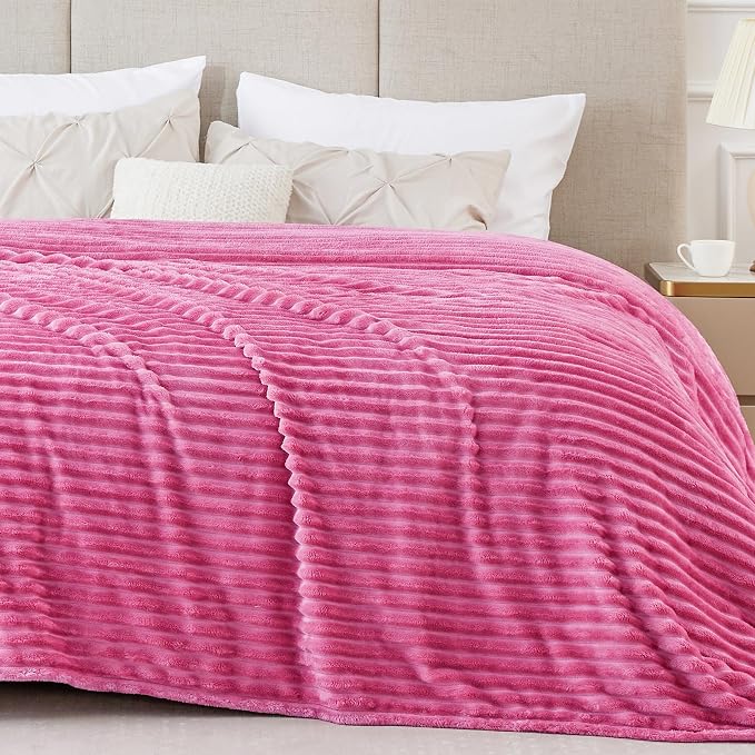 BEDELITE Fleece Blanket Queen Size – 3D Ribbed Jacquard Soft and Warm by BEDELITE